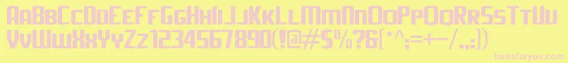 JLogRebellionSansSmallCaps Font – Pink Fonts on Yellow Background