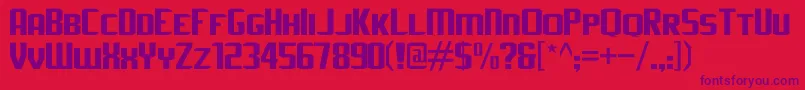 JLogRebellionSansSmallCaps Font – Purple Fonts on Red Background