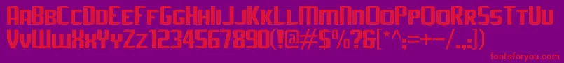 JLogRebellionSansSmallCaps Font – Red Fonts on Purple Background