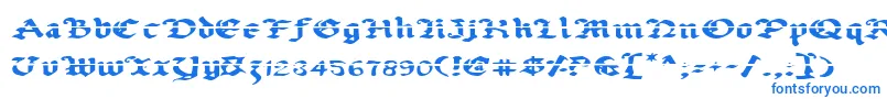 フォントUberlav2e – 白い背景に青い文字