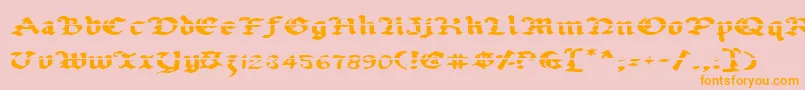 Uberlav2e-Schriftart – Orangefarbene Schriften auf rosa Hintergrund