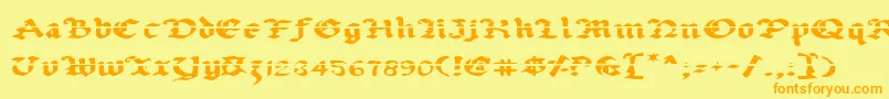 Uberlav2e Font – Orange Fonts on Yellow Background