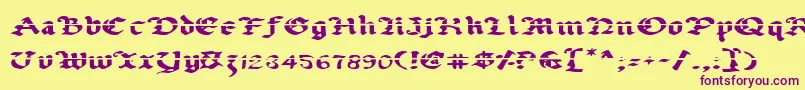 Uberlav2e Font – Purple Fonts on Yellow Background