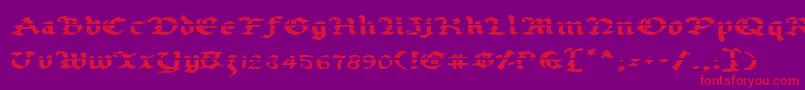 Uberlav2e Font – Red Fonts on Purple Background