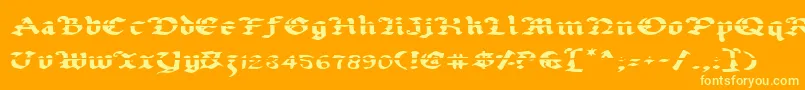 Uberlav2e Font – Yellow Fonts on Orange Background