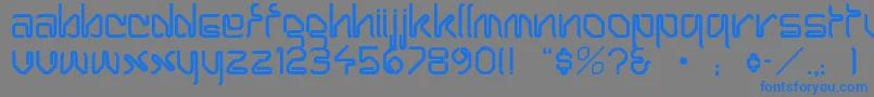 フォントClippinNormal – 灰色の背景に青い文字