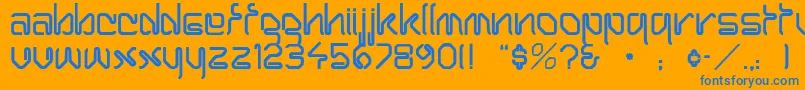 フォントClippinNormal – オレンジの背景に青い文字