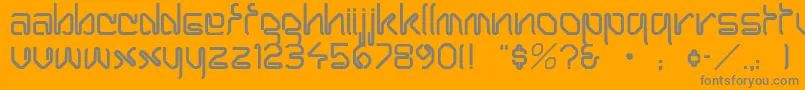 ClippinNormal-Schriftart – Graue Schriften auf orangefarbenem Hintergrund