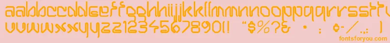 ClippinNormal-Schriftart – Orangefarbene Schriften auf rosa Hintergrund