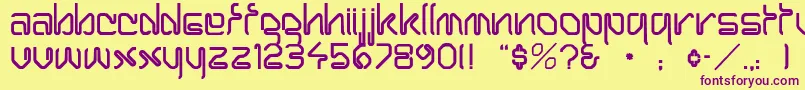 ClippinNormal Font – Purple Fonts on Yellow Background