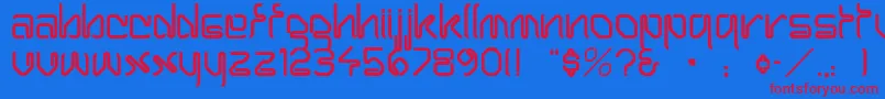 ClippinNormal Font – Red Fonts on Blue Background