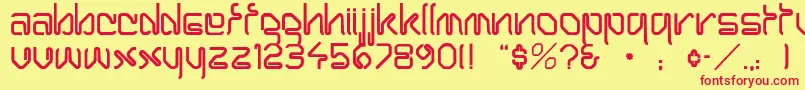 ClippinNormal Font – Red Fonts on Yellow Background