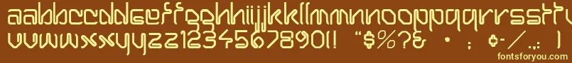 ClippinNormal Font – Yellow Fonts on Brown Background