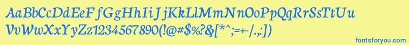 NeutonCursive Font – Blue Fonts on Yellow Background