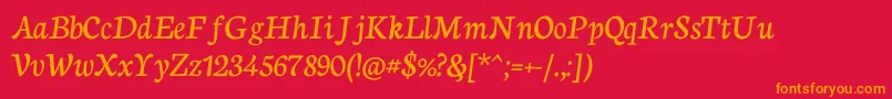 NeutonCursive Font – Orange Fonts on Red Background