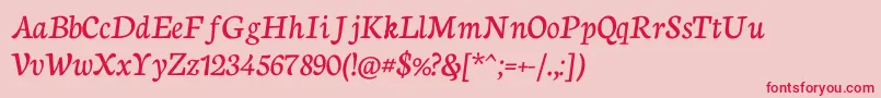 NeutonCursive Font – Red Fonts on Pink Background