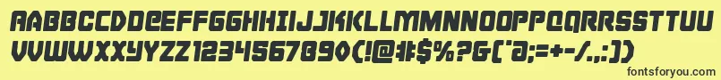 Шрифт Cyborgroostersemital – чёрные шрифты на жёлтом фоне