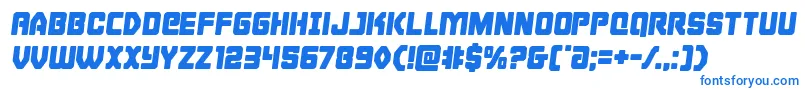 フォントCyborgroostersemital – 白い背景に青い文字