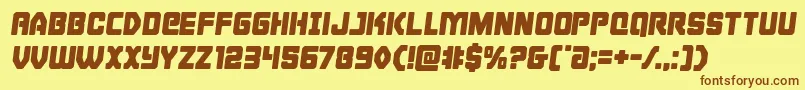 Cyborgroostersemital Font – Brown Fonts on Yellow Background