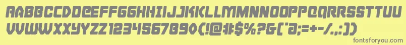 Cyborgroostersemital-Schriftart – Graue Schriften auf gelbem Hintergrund