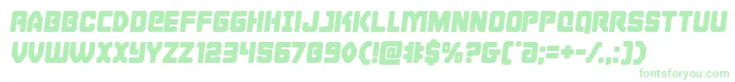 Cyborgroostersemital-Schriftart – Grüne Schriften auf weißem Hintergrund