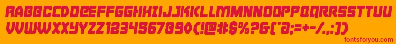 Cyborgroostersemital Font – Red Fonts on Orange Background