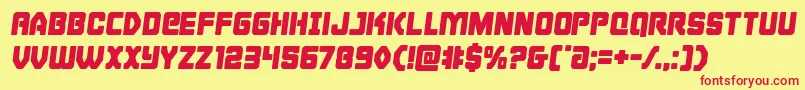 Cyborgroostersemital Font – Red Fonts on Yellow Background