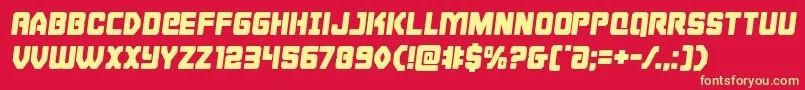 Cyborgroostersemital Font – Yellow Fonts on Red Background