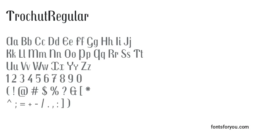 Schriftart TrochutRegular – Alphabet, Zahlen, spezielle Symbole