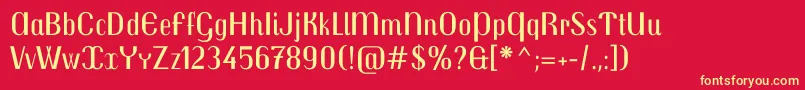 TrochutRegular Font – Yellow Fonts on Red Background
