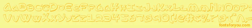 Ephesian3D Font – Orange Fonts on Yellow Background