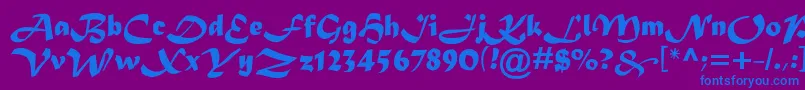 Madera Font – Blue Fonts on Purple Background