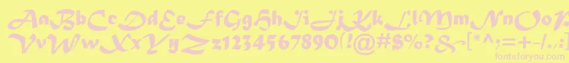 Madera Font – Pink Fonts on Yellow Background