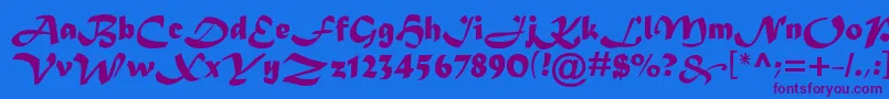 Madera Font – Purple Fonts on Blue Background