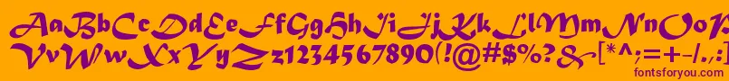 Madera Font – Purple Fonts on Orange Background