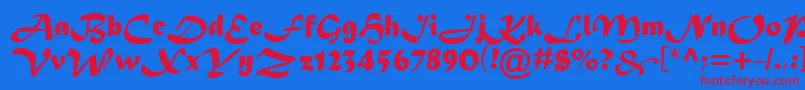 Шрифт Madera – красные шрифты на синем фоне