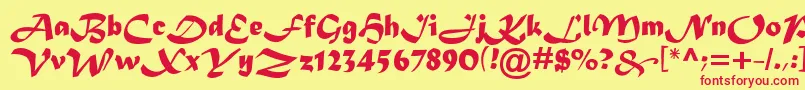 Madera Font – Red Fonts on Yellow Background
