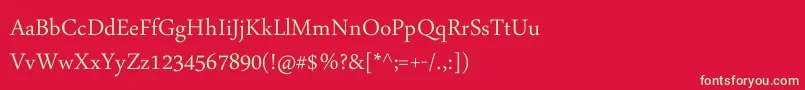 フォントDaunpenh – 赤い背景に緑の文字