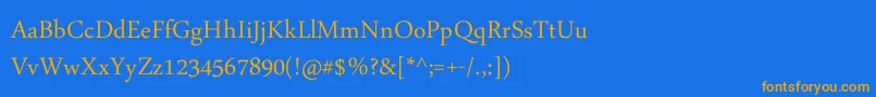 Daunpenh Font – Orange Fonts on Blue Background