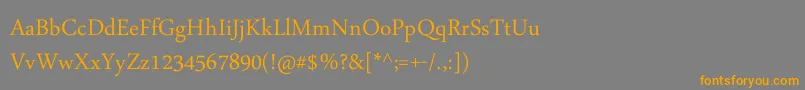 Daunpenh-Schriftart – Orangefarbene Schriften auf grauem Hintergrund