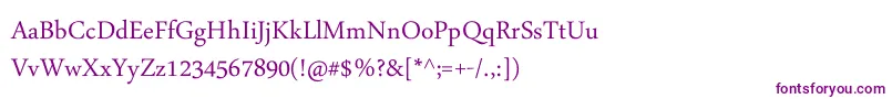 Daunpenh-fontti – violetit fontit valkoisella taustalla