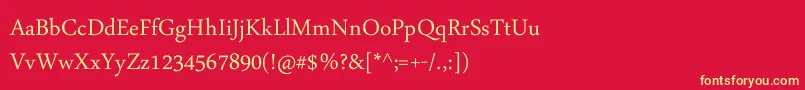 Daunpenh Font – Yellow Fonts on Red Background
