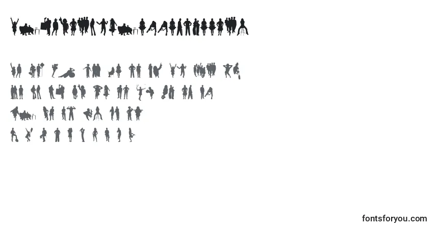 HumanSilhouettesFreeSix Font – alphabet, numbers, special characters