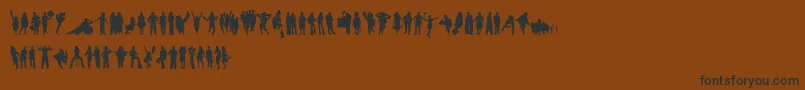 Weitere Informationen zur HumanSilhouettesFreeSix-Schriftart HumanSilhouettesFreeSix-Schriftart – Schwarze Schriften auf braunem Hintergrund