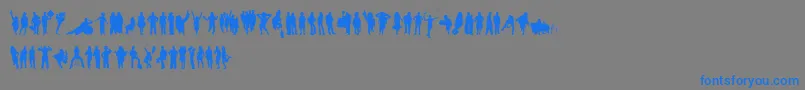 HumanSilhouettesFreeSix-Schriftart – Blaue Schriften auf grauem Hintergrund