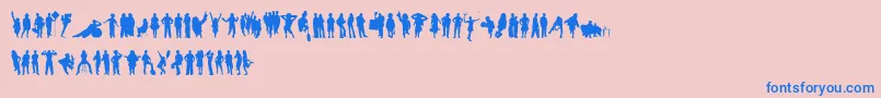 HumanSilhouettesFreeSix Font – Blue Fonts on Pink Background