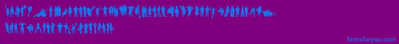 fuente HumanSilhouettesFreeSix – Fuentes Azules Sobre Fondo Morado