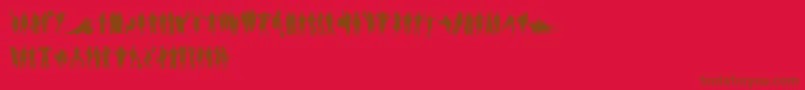 HumanSilhouettesFreeSix Font – Brown Fonts on Red Background