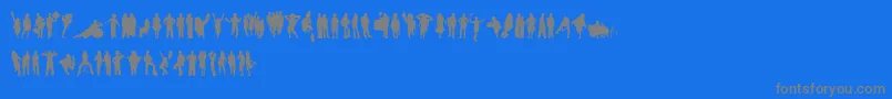HumanSilhouettesFreeSix Font – Gray Fonts on Blue Background