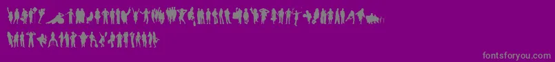 HumanSilhouettesFreeSix-Schriftart – Graue Schriften auf violettem Hintergrund